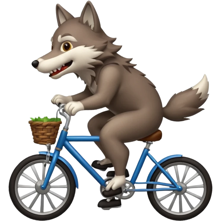 Wolf cartoon  ride on cycle emoji