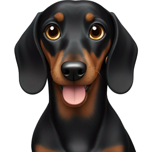 a black dachshund emoji