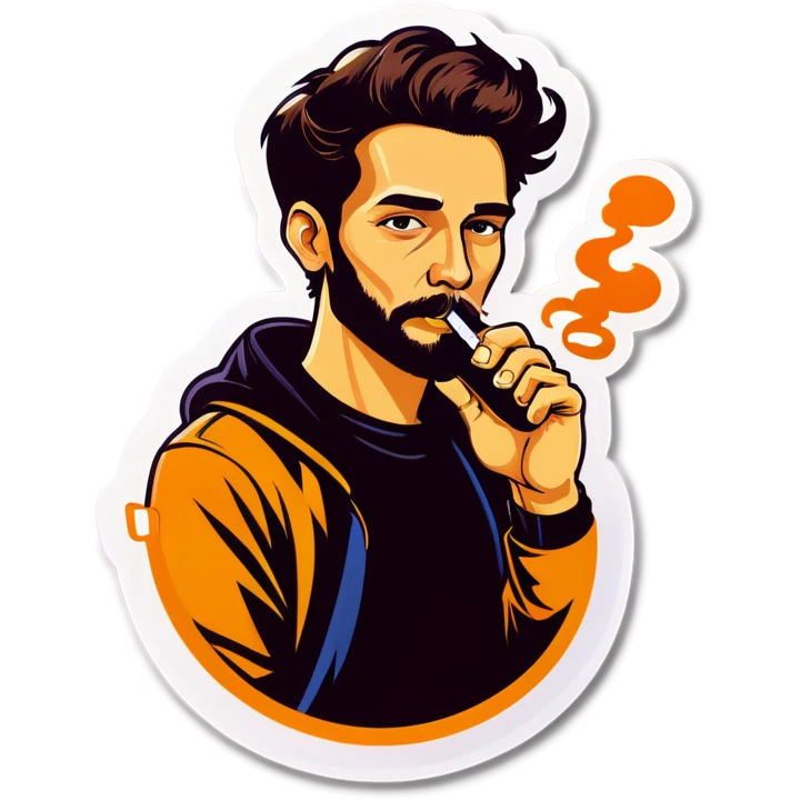 Guy smoking a vape pen with dmt in it emoji