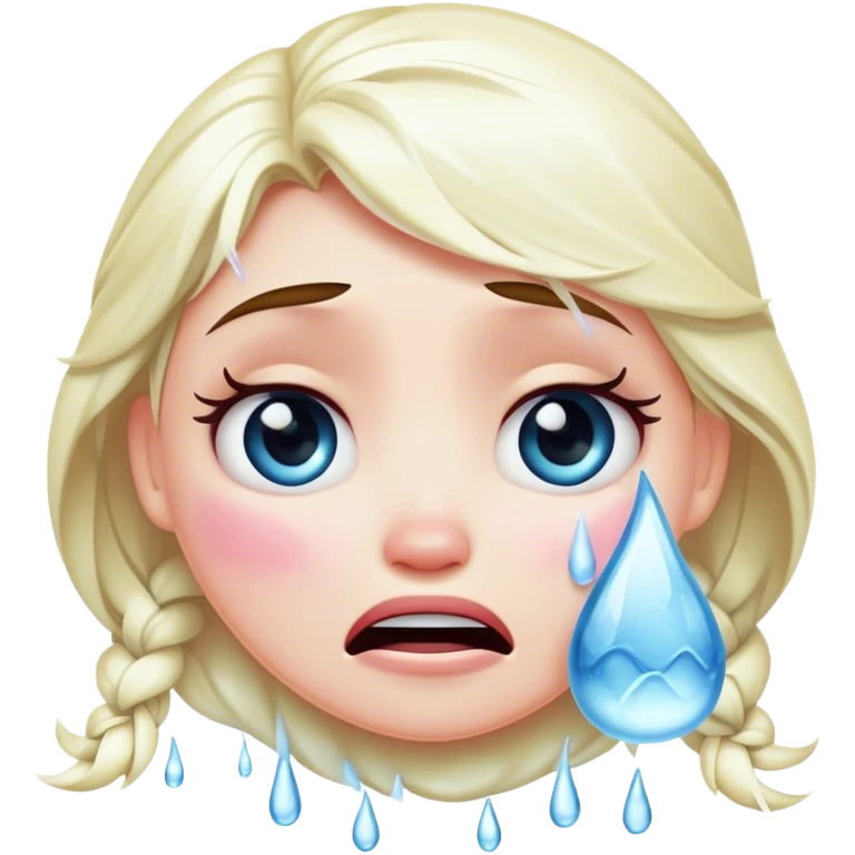 Crying emoji with frozen tears emoji