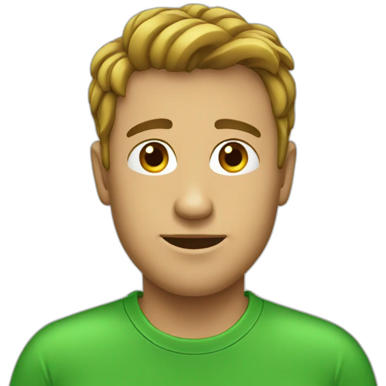 Guy with green t-shirt emoji