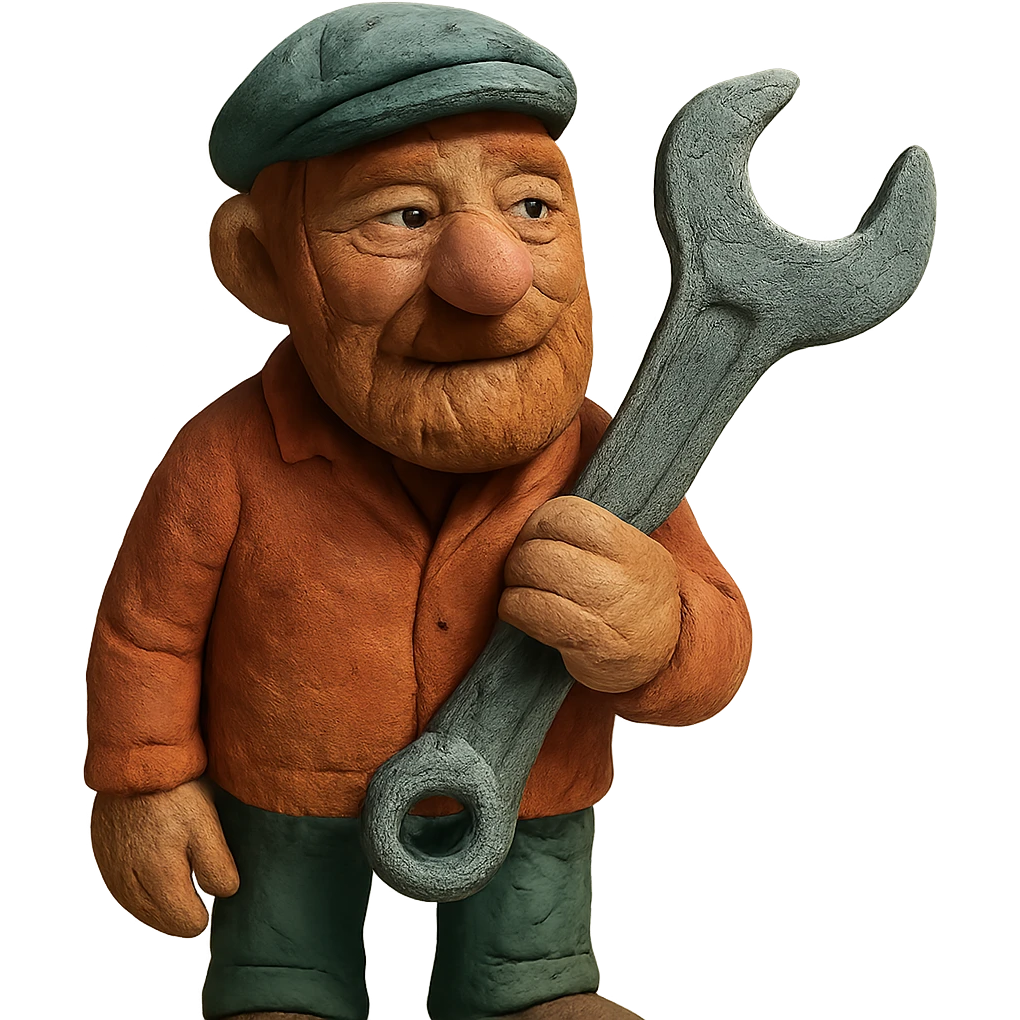 an old charismatic stalker with a big crescent wrench emoji