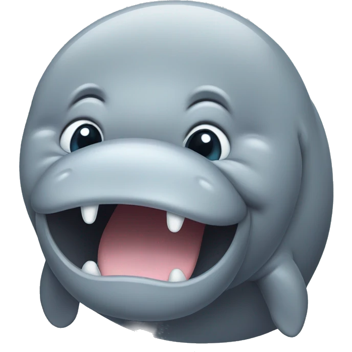 Gray Manatee Winking  emoji