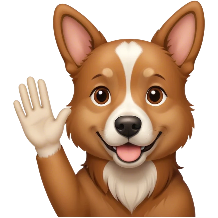 Dog with a hand waving goodbye  emoji