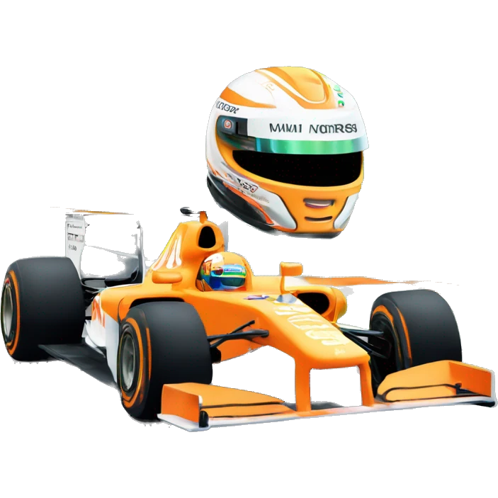  F1 miami circuit with Lando Norris racing car  emoji