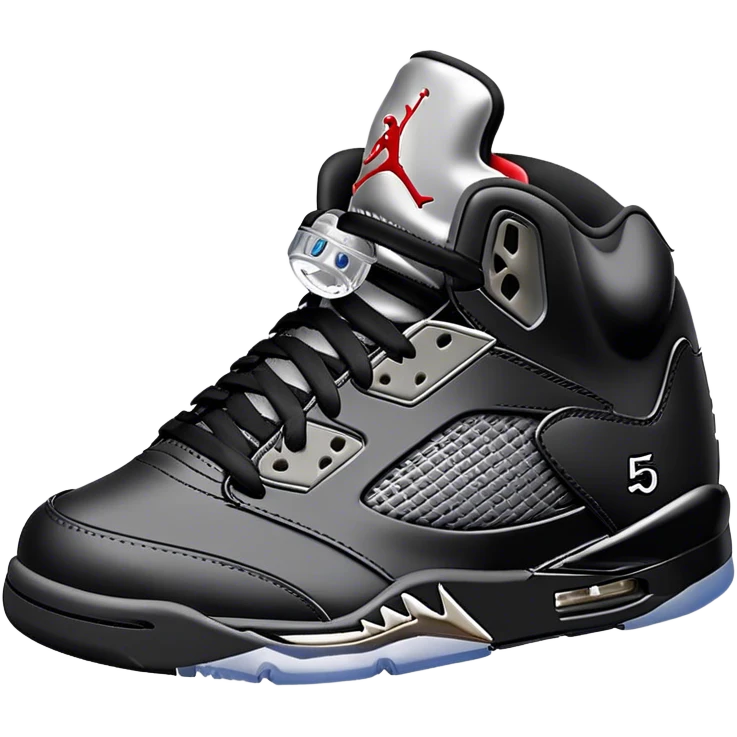 Jordan 5 black metallic emoji