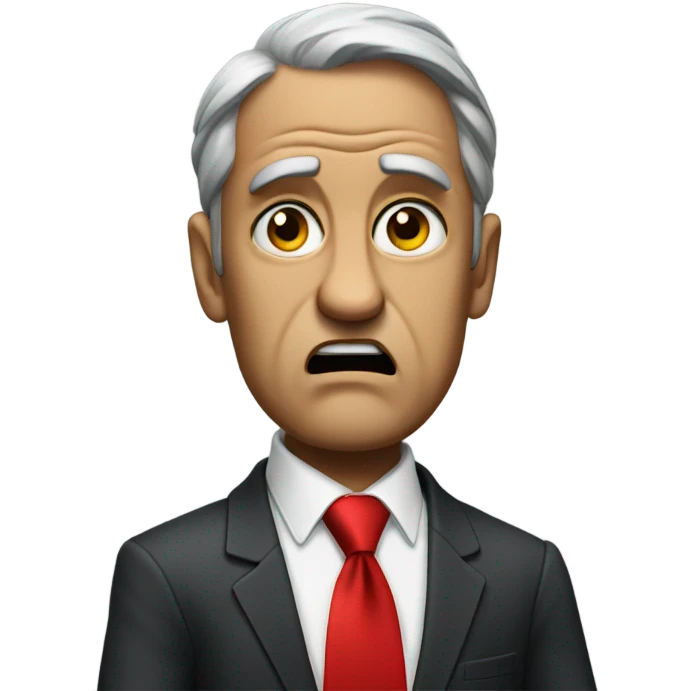 Angry politician with red tie emoji