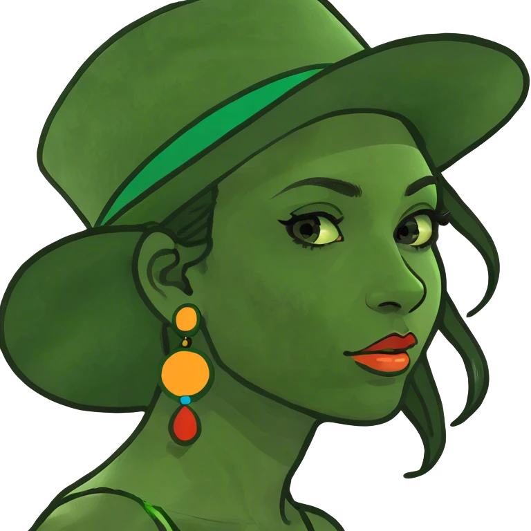 Side profile of a girl looking at you emoji