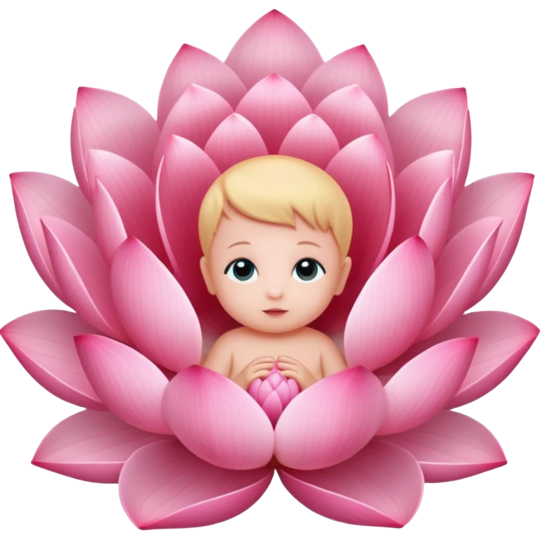lotus flower with a baby silhouette inside emoji