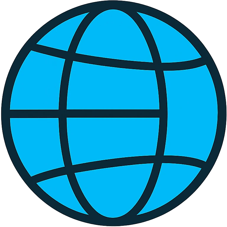 modern minimalist illustration of an internet icon, stylized globe with network lines emoji