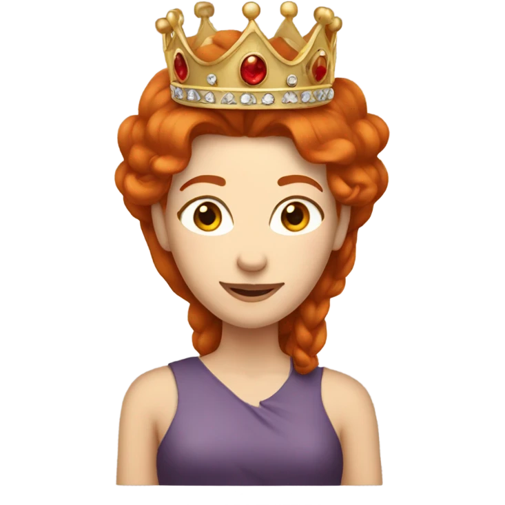 Red haired fair skinned woman with a crown emoji
