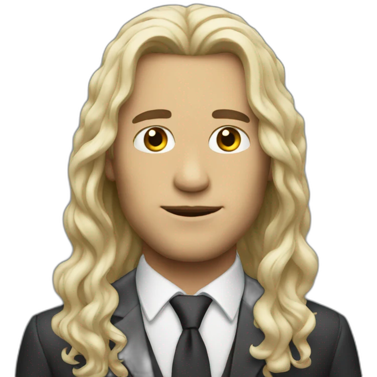 Man long hair with suit emoji