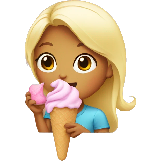Girl licking ice cream popsicle emoji