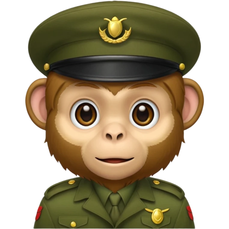 Monkey wearing green beret emoji
