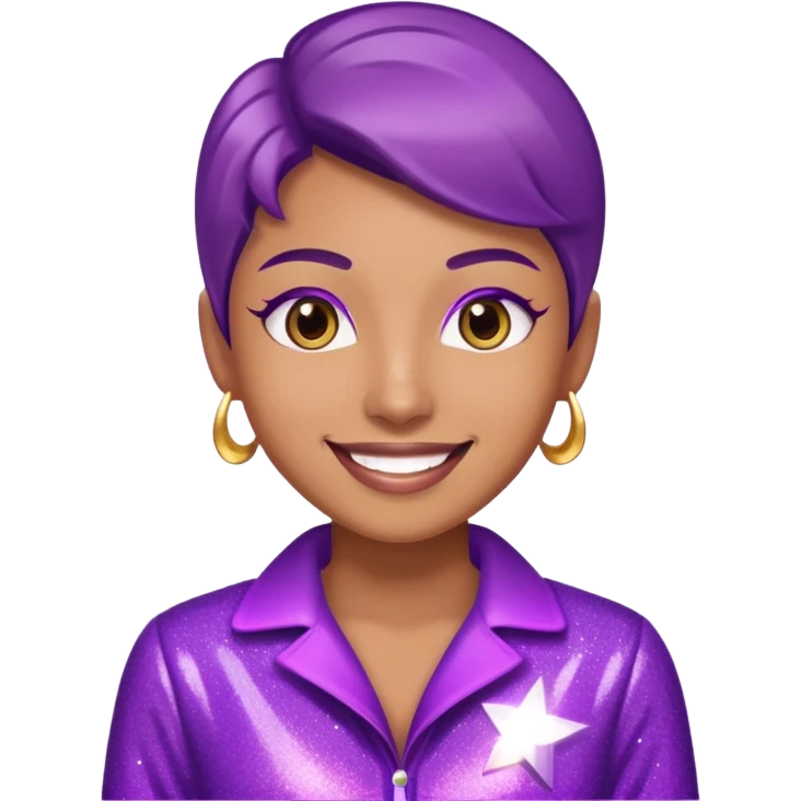 supervisor wearing glitter purple glittery clothes emoji