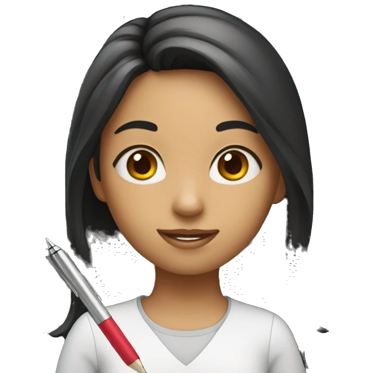 Girl with a pen emoji