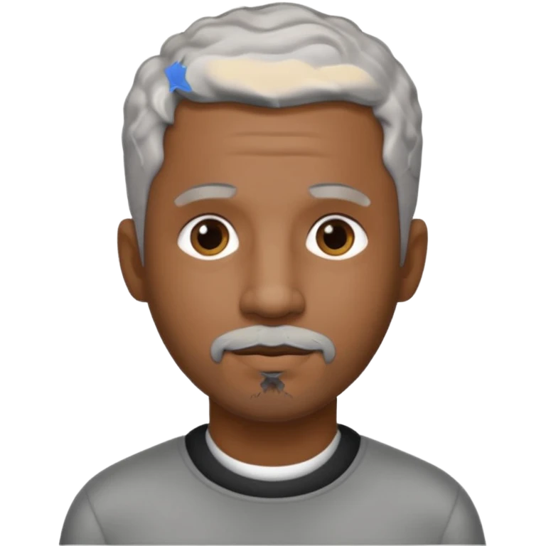 A cool debinaire black man with a very short wavy gray haired crew cut and a very short trimmed goatee beard saying goodnight. emoji