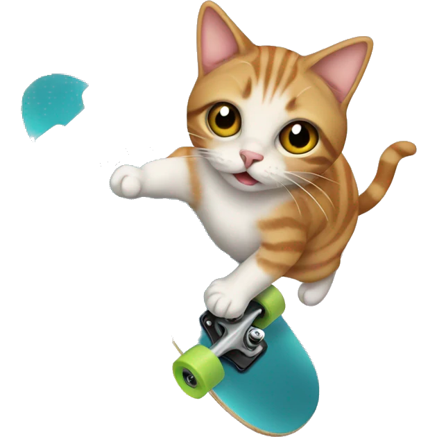 Cat fly on a skateboard  emoji