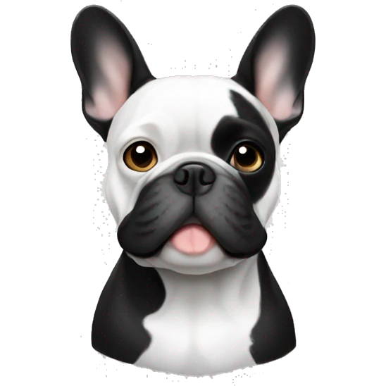 Black and white french Bulldog  emoji
