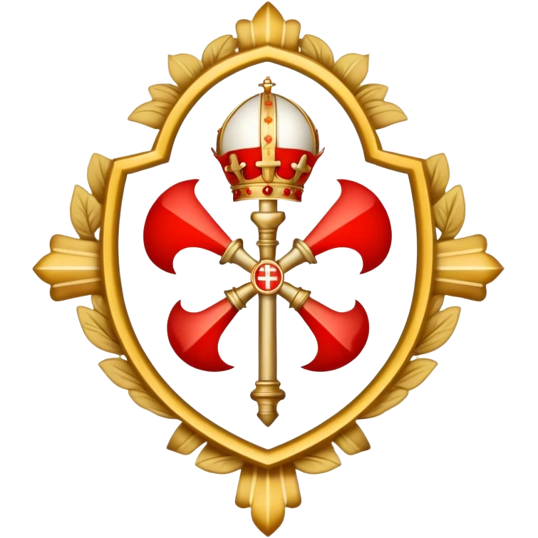 Pope's emblem with a touch of red emoji