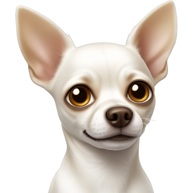 White chihuahua with brown nose emoji