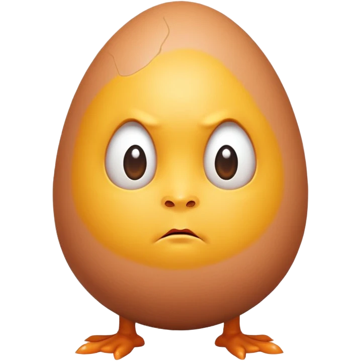 A really big egg with a really big forehead and a double chin with legs emoji