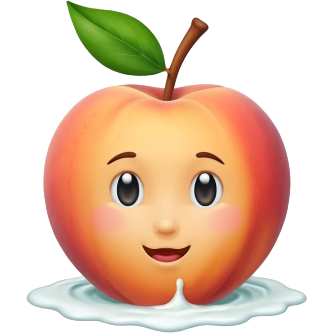 Peach covered with milk emoji