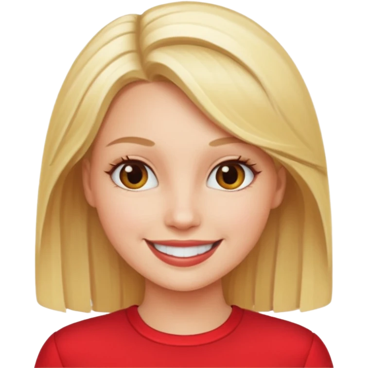 dominatrix. blonde. red outfit. emoji