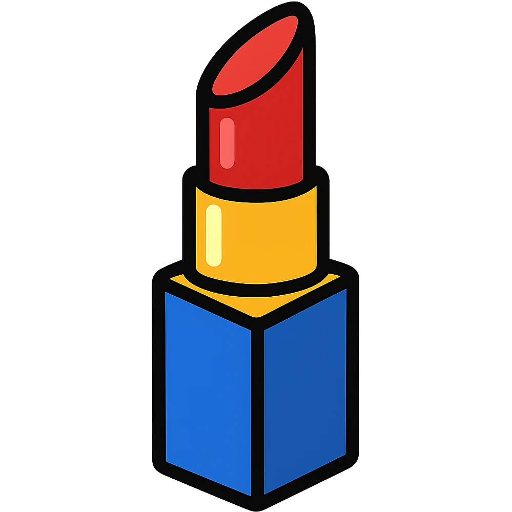 lipstick emoji, vibrant toon style emoji