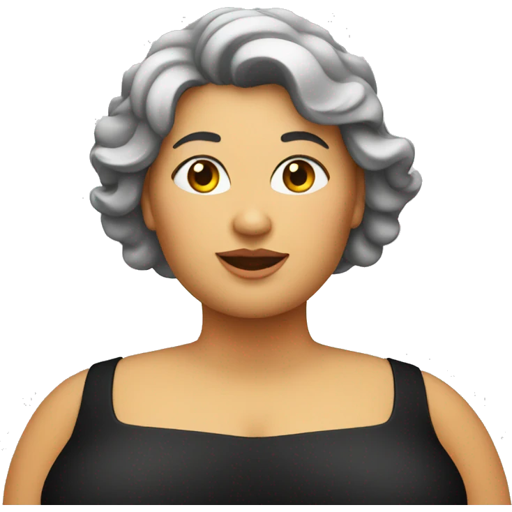 Fat lady with black dress emoji
