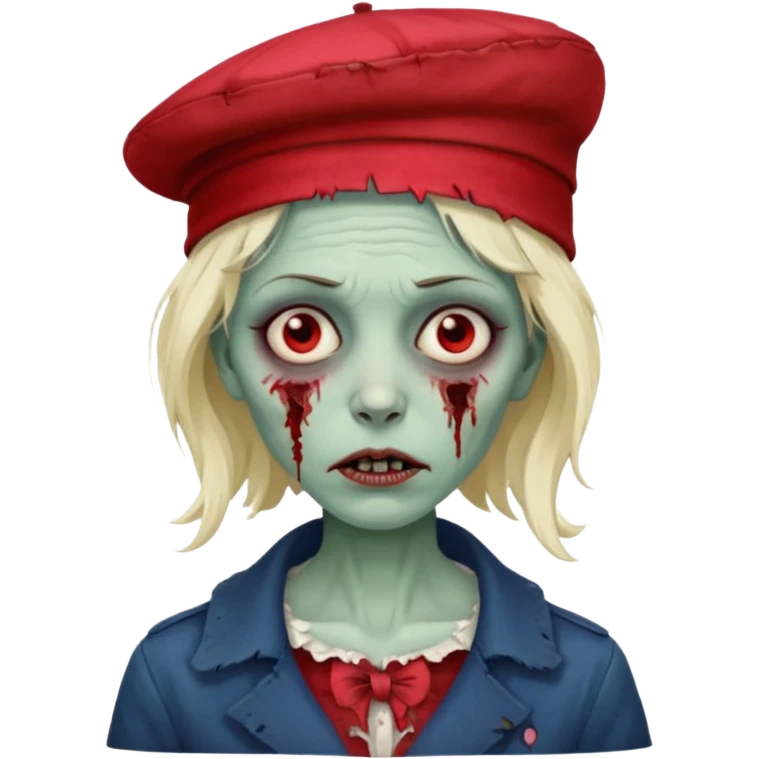 parisian zombie french woman red hat emoji