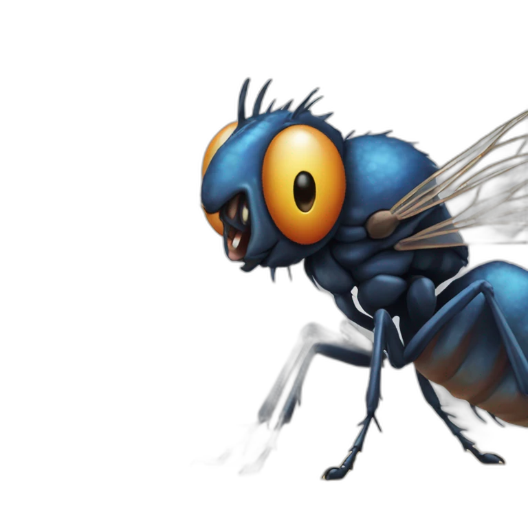 Une mouche sur une canette de monster emoji