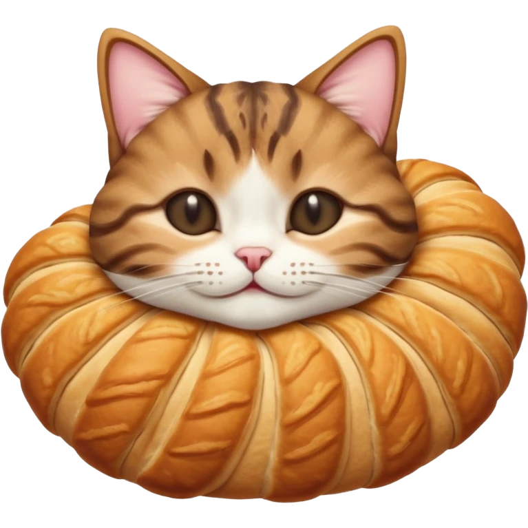 dark brown tabby and white cat in croissant position upside down with eyes closed emoji