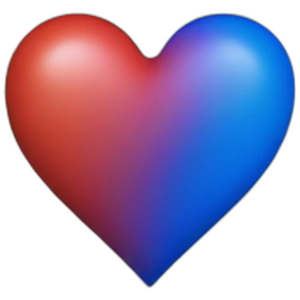 heart colored with blue red and green emoji