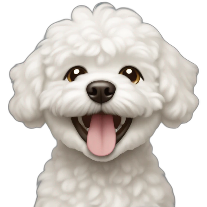 dog bichon brown laughing face emoji