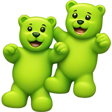 Two Gummy Bears - Lime Green and Pink emoji
