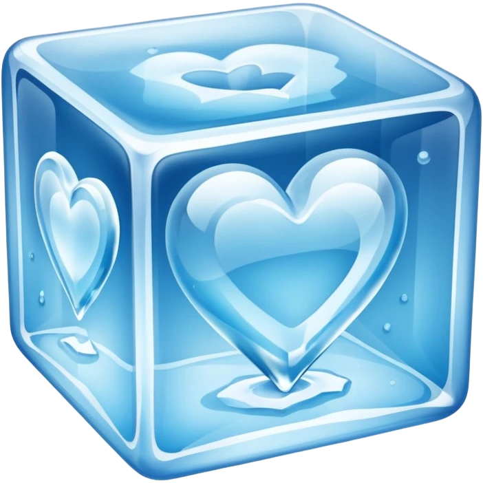 ice heart in cube ice emoji