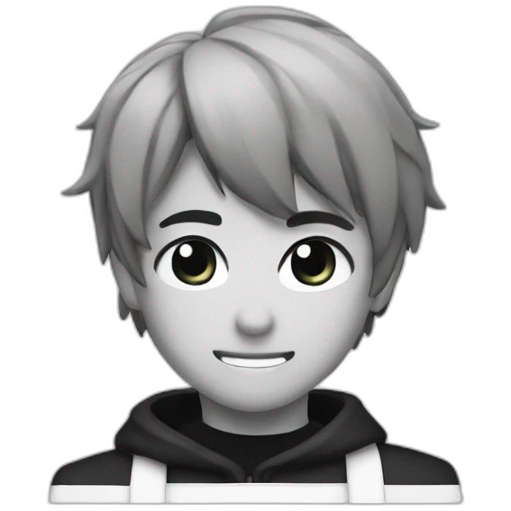 ichigo in black and white emoji