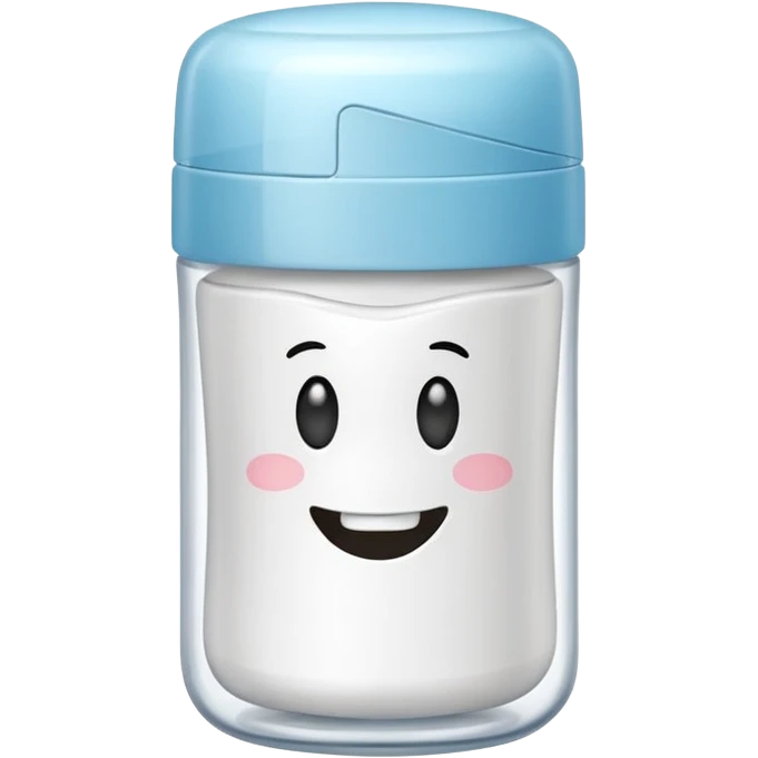A small plastic container with the phrase  "dental floss" on it emoji