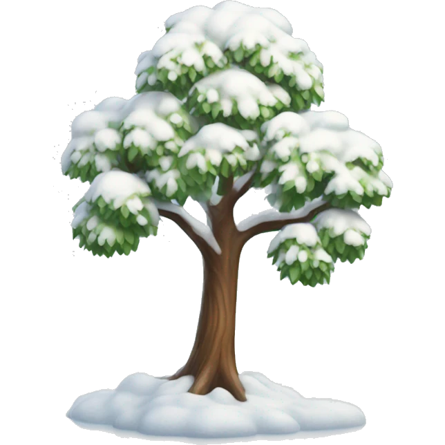 Tree with snow emoji