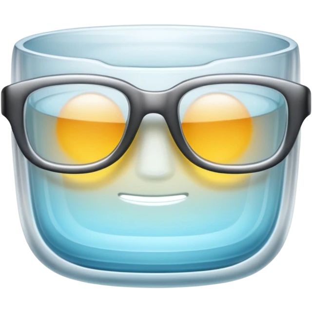 glass glasses with a ribbed structure, with a soft glow emoji