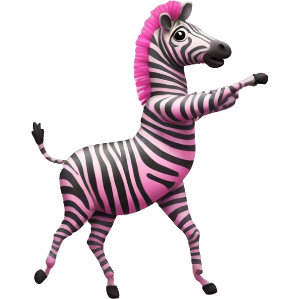 Pink dancing zebra  emoji