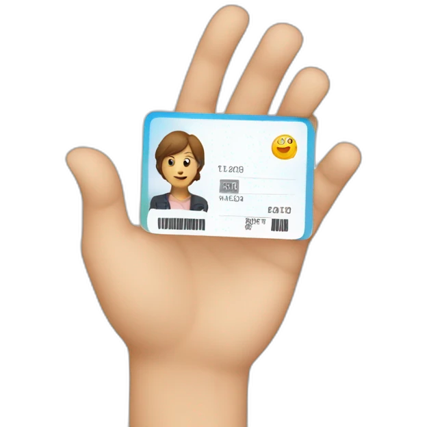 hand holding id card emoji