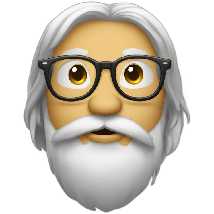 Flying kiss from bearded guy with glasses emoji