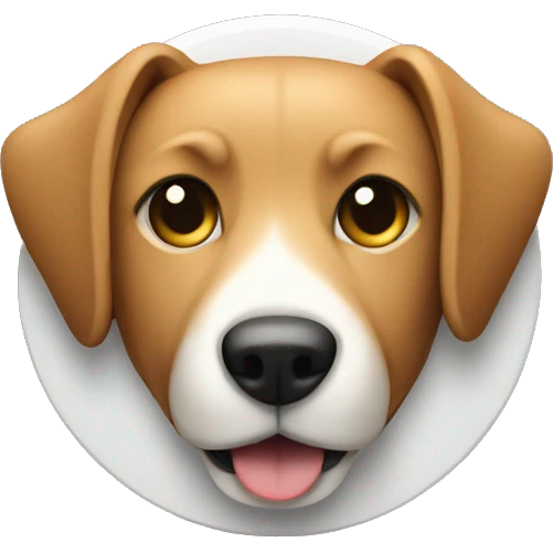 Dog holding YouTube play button emoji
