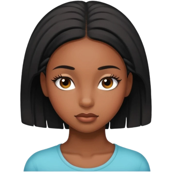 Black girl looking down emoji