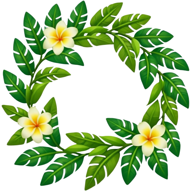 hawaiian haku lei (green leaf flower crown) emoji