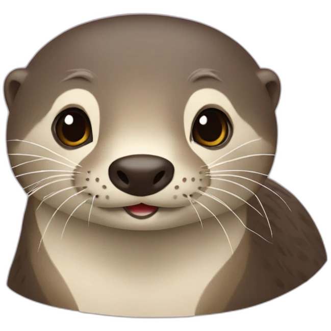 Loutre sur tortuemacron emoji