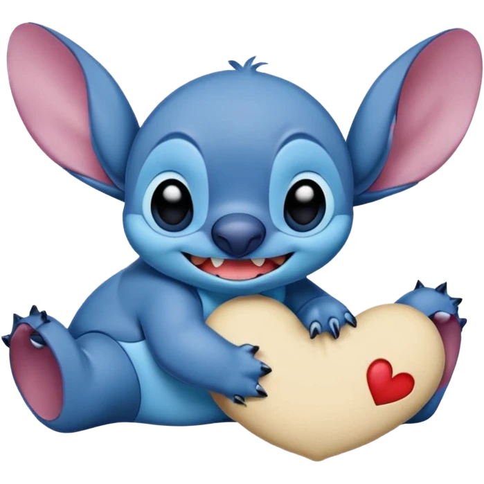 Stitch abrazando cojín que ponga "Carol" emoji
