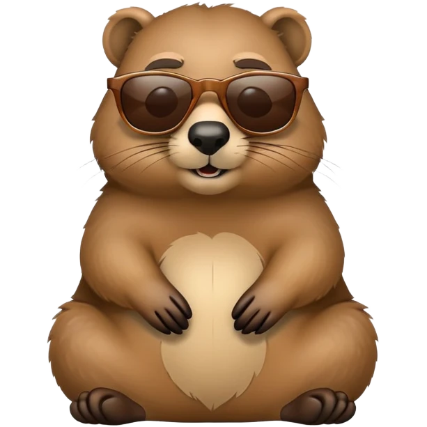 groundhog wearing sunglasses, cool emoji